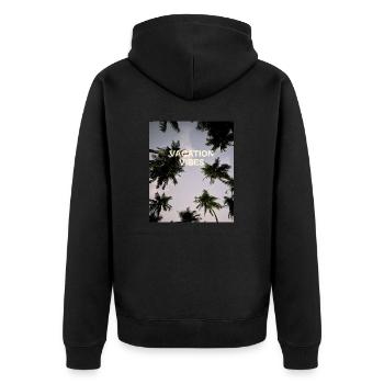 Palmen Urlaub Sommer Reisen Spanien Malediven - Unisex Premium Bio Zip Hoodie - Schwarz - Hinten - Nico (187cm)