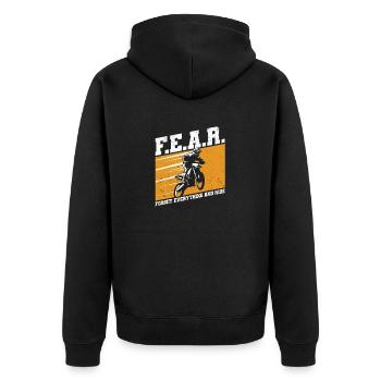 Fear Dirtbike Motocross Vergessen Sie alles - Unisex Premium Bio Zip Hoodie - Schwarz - Hinten - Nico (187cm)