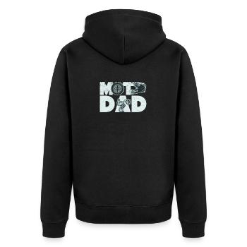 Moto Dad Funny Dirt Bike Motocross Daddy Father's Day - Unisex Premium Organic Zip Hoodie - black - Back - Nico (187cm)