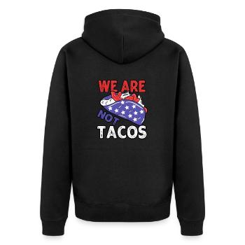 Wir sind nicht Tacos Jill Biden Frühstück Tacos lustig - Unisex Premium Bio Zip Hoodie - Schwarz - Hinten - Nico (187cm)