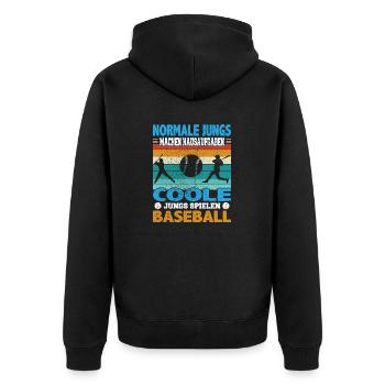 Les gars normaux font des devoirs jeux cool - Veste à capuche bio Premium Unisexe - noir - Dos - Nico (187cm)
