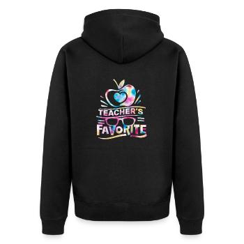 La rentrée préférée des enseignants - Veste à capuche bio Premium Unisexe - noir - Dos - Nico (187cm)