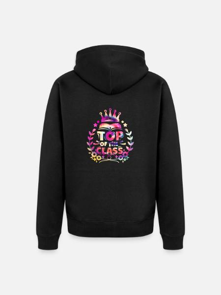 Klassenbester Zurück zur Schule - Unisex Premium Bio Zip Hoodie - Schwarz