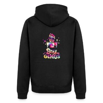Boy Genius Retour à l’école - Veste à capuche bio Premium Unisexe - noir - Dos - Nico (187cm)