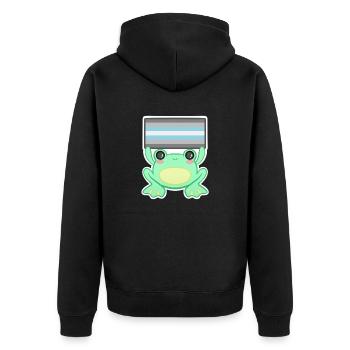 Froggy Demi boy - Unisex Premium Organic Zip Hoodie - black - Back - Nico (187cm)