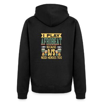Je joue de l’afrobeat parce que les DJ ont aussi besoin de héros - Veste à capuche bio Premium Unisexe - noir - Dos - Nico (187cm)