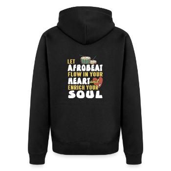 Laissez l’afrobeat couler dans votre cœur T-Shirt génial - Veste à capuche bio Premium Unisexe - noir - Dos - Nico (187cm)