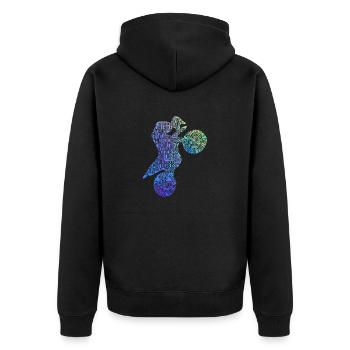 Dirtbike Motocross Form MX Dirt Bike Fahrer Moto - Unisex Premium Bio Zip Hoodie - Schwarz - Hinten - Nico (187cm)