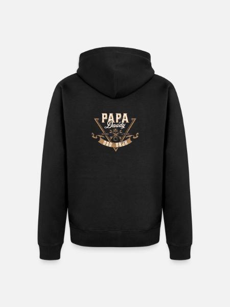 Papa Daddy Dad Bruh - Unisex Premium Organic Zip Hoodie - black