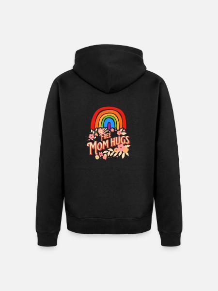 Free Mom Hugs - Unisex Premium Organic Zip Hoodie - black