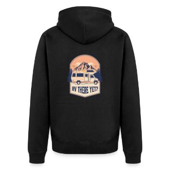 RV there Yet? Outdoor Adventure - Unisex Premium Organic Zip Hoodie - black - Back - Nico (187cm)