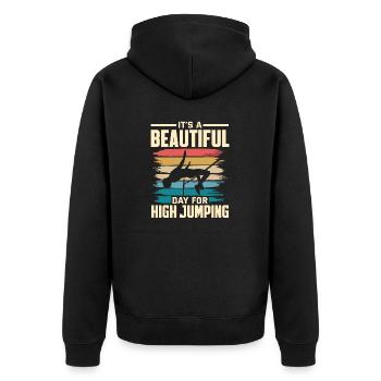 Sauteur en hauteur Athlétisme Belle journée pour - Veste à capuche bio Premium Unisexe - noir - Dos - Nico (187cm)