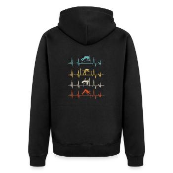 Saut en hauteur Jumper Athlétisme Battement de cœur - Veste à capuche bio Premium Unisexe - noir - Dos - Nico (187cm)