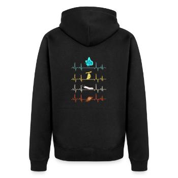 Entomologie Asclépiade Monarque Papillon Battement de cœur - Veste à capuche bio Premium Unisexe - noir - Dos - Nico (187cm)