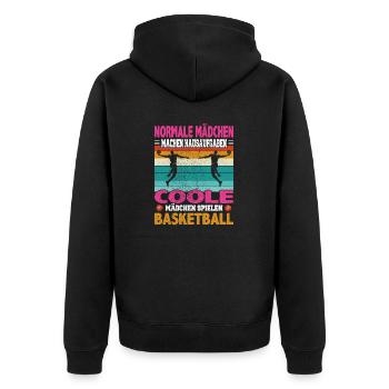 Basketball Dunking Spieler Korbleger Spruch - Unisex Premium Bio Zip Hoodie - Schwarz - Hinten - Nico (187cm)