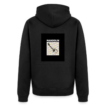 Mandolin (dots) - Unisex Premium Bio Zip Hoodie - Schwarz - Hinten - Nico (187cm)