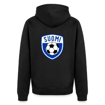 Finland Finland Football Fan Product I - Unisex Premium Organic Zip Hoodie - black - Back - Nico (187cm)
