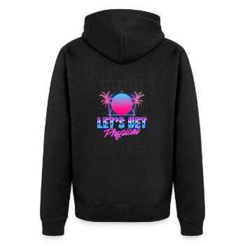 Lass uns Physical Vaporwave Aesthetic bekommen - Unisex Premium Bio Zip Hoodie - Schwarz - Hinten - Nico (187cm)