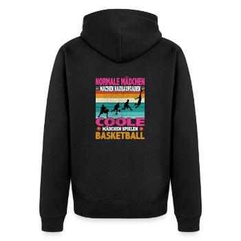 Basketball Dunking Spieler Korbleger Spruch - Unisex Premium Bio Zip Hoodie - Schwarz - Hinten - Nico (187cm)