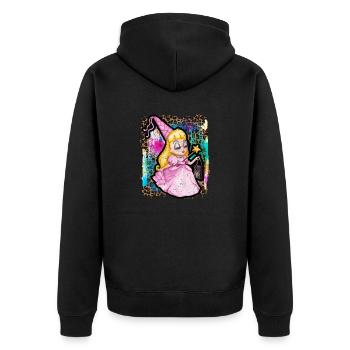Halloween Witch Princess Tie Dye - Unisex Premium Organic Zip Hoodie - black - Back - Nico (187cm)