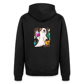 Halloween Zombie Ghost Tie Dye - Veste à capuche bio Premium Unisexe - noir - Dos - Nico (187cm)