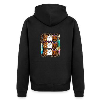 Halloween Boo Ghost Citrouille Tie Dye - Veste à capuche bio Premium Unisexe - noir - Dos - Nico (187cm)