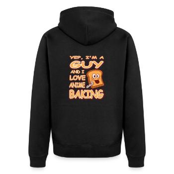Yep I'm A Guy And I Love Anime & Baking T-Shirt - Unisex Premium Organic Zip Hoodie - black - Back - Nico (187cm)