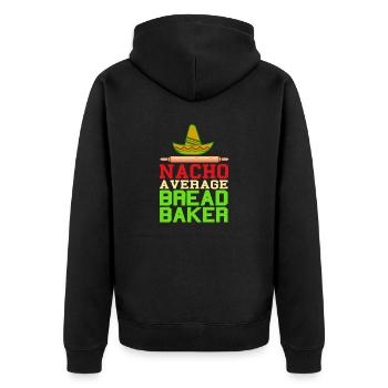 NACHO Average Bread Baker Funny Baking T-Shirt - Unisex Premium Bio Zip Hoodie - Schwarz - Hinten - Nico (187cm)