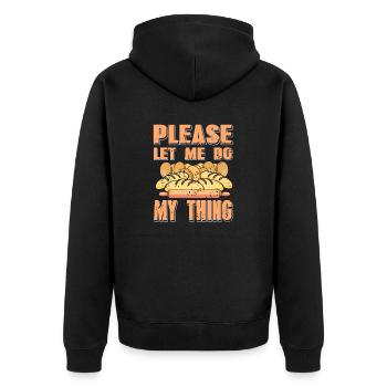 S’il vous plaît laissez-moi faire mon truc Vintage Baker T-Shirt - Veste à capuche bio Premium Unisexe - noir - Dos - Nico (187cm)
