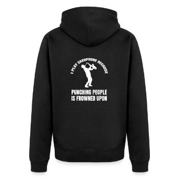 Saxophone Music Saxophonist Instrument Saxophone - Unisex Premium Organic Zip Hoodie - black - Back - Nico (187cm)