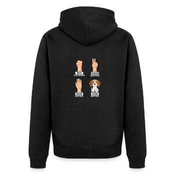 Papier de roche Ciseaux Chiens Drôles Amoureux Chien de compagnie Chien - Veste à capuche bio Premium Unisexe - noir - Dos - Nico (187cm)