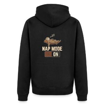 Nap Mode On Funny Sloth Lovers Lazy Sloths Cute Sl - Unisex Premium Organic Zip Hoodie - black - Back - Nico (187cm)