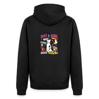 Just A Girl Who Loves Dog Training - Unisex Premium Organic Zip Hoodie - black - Back - Nico (187cm)