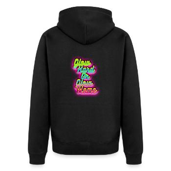 Glow Hard ou Glow Home - Veste à capuche bio Premium Unisexe - noir - Dos - Nico (187cm)