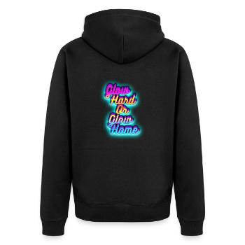 Glow Hard ou Glow Home - Veste à capuche bio Premium Unisexe - noir - Dos - Nico (187cm)