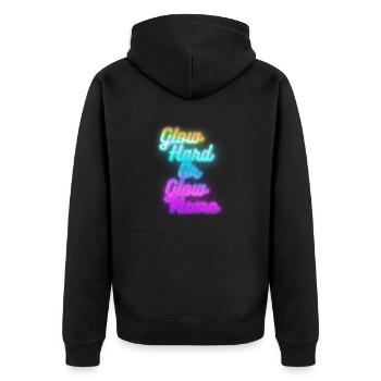 Glow Hard ou Glow Home - Veste à capuche bio Premium Unisexe - noir - Dos - Nico (187cm)