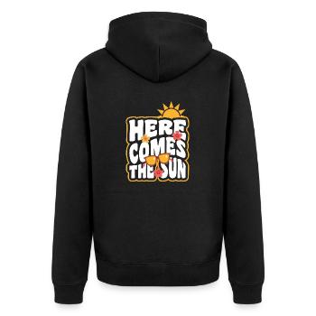Sommer - Unisex Premium Bio Zip Hoodie - Schwarz - Hinten - Nico (187cm)