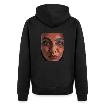 Pastellmädchen ART - Unisex Premium Bio Zip Hoodie - Schwarz - Hinten - Nico (187cm)