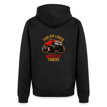 Cet enfant aime les Monster Trucks - Veste à capuche bio Premium Unisexe - noir - Dos - Nico (187cm)