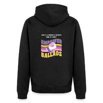 Frauen Gleichberchtigung Design und Feminist - Unisex Premium Bio Zip Hoodie - Schwarz - Hinten - Nico (187cm)