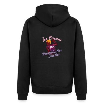 Reproductive Justice Pro Choice Abtreibung - Unisex Premium Bio Zip Hoodie - Schwarz - Hinten - Nico (187cm)