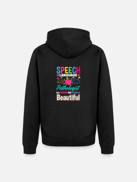Speech Language Pathologist Pathology Speech - Unisex Premium Organic Zip Hoodie - black