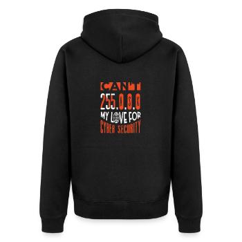 Cyber Security Professional Expert Ethical Hacker - Unisex Premium Bio Zip Hoodie - Schwarz - Hinten - Nico (187cm)