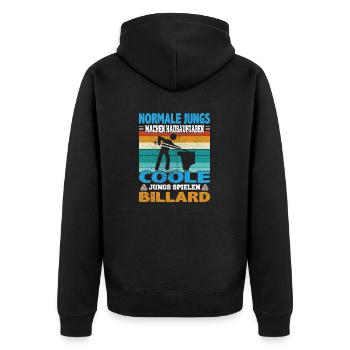 Snooker und Pool Billard Spruch für Billardspieler - Unisex Premium Bio Zip Hoodie - Schwarz - Hinten - Nico (187cm)
