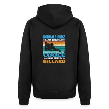 Snooker und Pool Billard Spruch für Billardspieler - Unisex Premium Bio Zip Hoodie - Schwarz - Hinten - Nico (187cm)