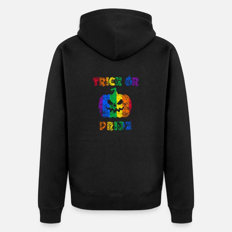 Trick oder Stolz Halloween Stolz - Unisex Premium Bio Zip Hoodie - Schwarz