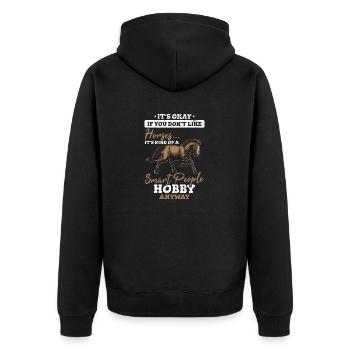 Chevaux... C’est une sorte de passe-temps pour les gens intelligents de toute façon - Veste à capuche bio Premium Unisexe - noir - Dos - Nico (187cm)