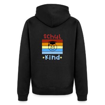 Schulkind 1. Klasse Smile Schulbeginn T shirt - Unisex Premium Bio Zip Hoodie - Schwarz - Hinten - Nico (187cm)