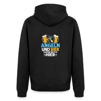 Pêche et bière c’est pourquoi je suis pêcheur fischer ici - Veste à capuche bio Premium Unisexe - noir - Dos - Nico (187cm)