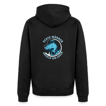 De vrais hommes pêchent leur nourriture Pêcheur Pêcheur Pêcheur - Veste à capuche bio Premium Unisexe - noir - Dos - Nico (187cm)